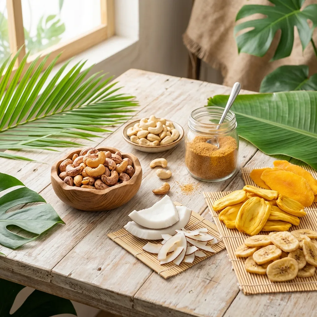 Cashew, coconut and dried fruit export packing